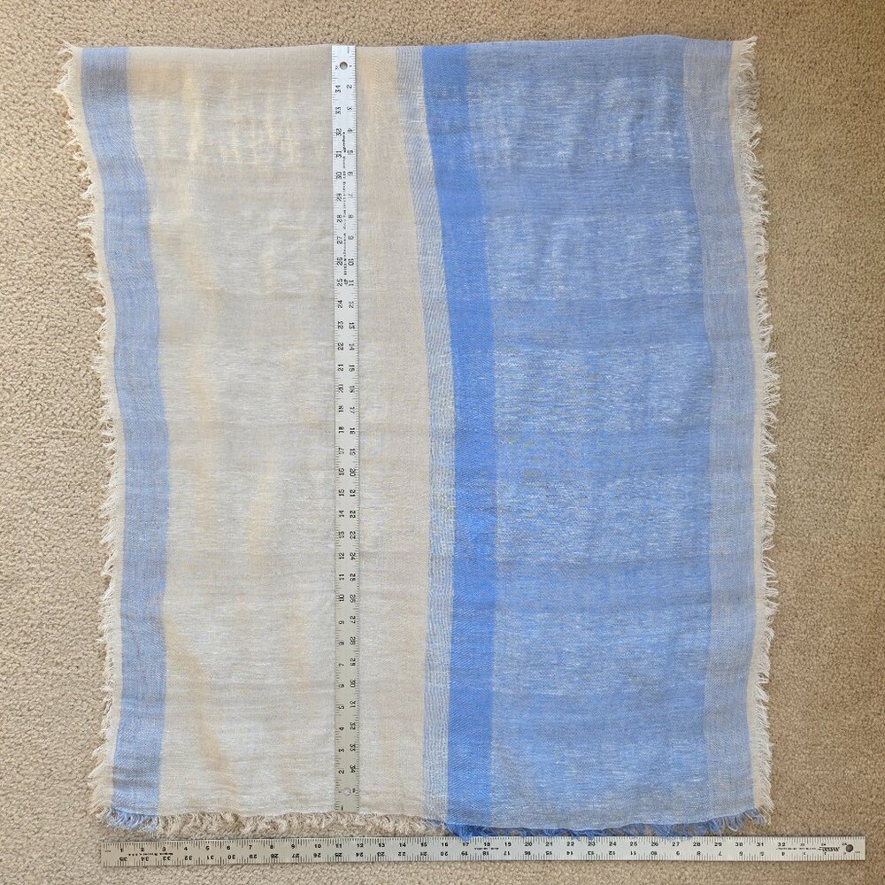 Oska Linen Scarf Blue White